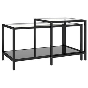 vidaXL 2-delige Salontafelset gehard glas zwart