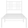 vidaXL Bedframe met hoofdbord metaal wit 80x200 cm
