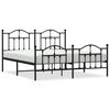 vidaXL Bedframe met hoofd- en voeteneinde metaal zwart 183x213 cm