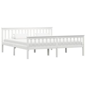 vidaXL Bedframe massief grenenhout wit 180x200 cm