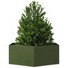 vidaXL Plantenbak zeshoek 138x120x45 cm staal olijfgroen