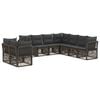 vidaXL Tuinbankenset 9 st 9-zits Grijs poly rattan