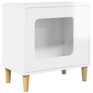 vidaXL Kattenhuis Glanzend Wit 51 x 30 x 52 cm Bewerkt hout