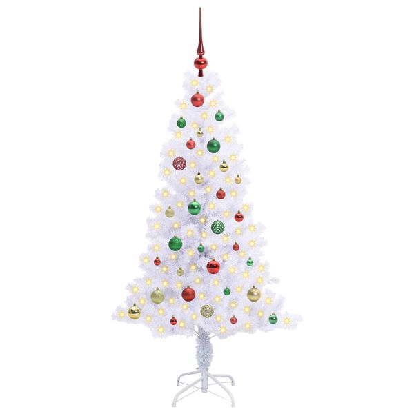 vidaXL Kunstkerstboom met 150 LED Wit 150 cm PVC en Staal