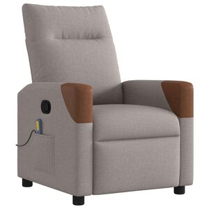 vidaXL Massagestoel verstelbaar stof taupe