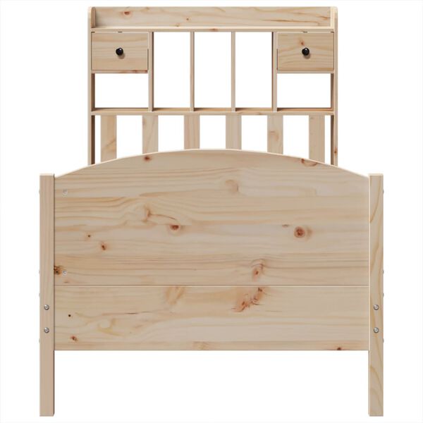 vidaXL Bed met boekenkast zonder matras massief grenenhout 100x200 cm