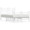 vidaXL Bedframe met hoofd- en voeteneinde metaal wit 120 x 190 cm