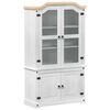vidaXL Vitrinekast Wit 103,5 x 42 x 180 cm Massief grenenhout