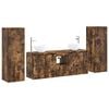 vidaXL Badkamermeubelset 5 st Gerookt eiken 33 x 34,5 x 100 cm