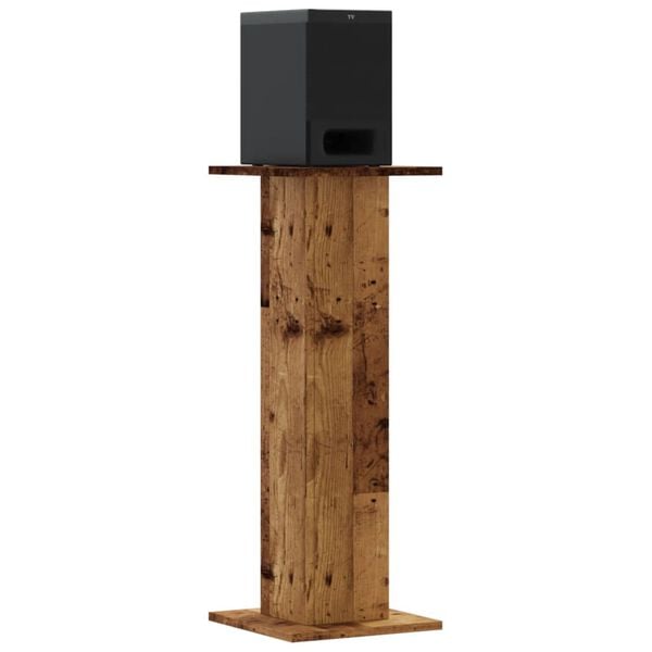vidaXL Speakerstandaards 2 st 30x30x80 cm bewerkt hout oud houtkleurig