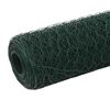 vidaXL Kippengaas 25x1,5 m staal met PVC coating groen