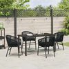 vidaXL Tuin eettafelset 5 pcs Zwart Gepoedercoat staal