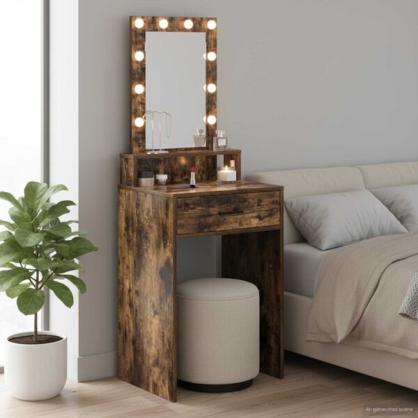 vidaXL Plafondtafel met lade Bruin 50 x 41 x 140 cm Bewerkt hout