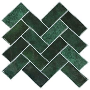 vidaXL Haringbeen Tegel 20 pcs Donkergroen 30 x 30 cm
