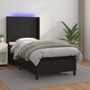 vidaXL Boxspring met matras en LED kunstleer zwart 100x200 cm