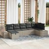 vidaXL Tuin Sofa Set met kussen 7 pcs Lichtgrijs poly rattan