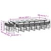 vidaXL 17-delige Tuinset met kussens poly rattan beige