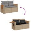 vidaXL 7-delige Loungeset met kussens poly rattan beige