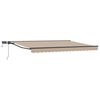 vidaXL Handmatige Luifelhouder met LED's Beige en Antraciet 5 x 3 m