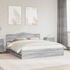 vidaXL Bedframe met lade Grijs Sonoma 200 x 200 cm Ingenieurshout