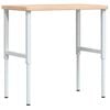 vidaXL Werkbank rechthoekig 100x60x(73-99,5) cm massief eikenhout