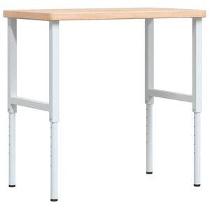 vidaXL Werkbank rechthoekig 100x60x(73-99,5) cm massief eikenhout