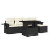 vidaXL 6-delige Loungeset met kussens poly rattan zwart
