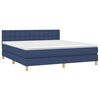 vidaXL Boxspring met matras stof blauw 180x200 cm