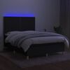 vidaXL Boxspring met matras en LED stof zwart 140x190 cm