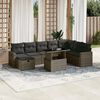 vidaXL 9-delige Loungeset met kussens poly rattan grijs