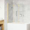 vidaXL Douche Omhulsel Goud 130 x 138 cm ESG-glas en aluminium