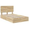 vidaXL Opslag bed met lade Sonoma Eiken 135 x 190 cm Bewerkt hout