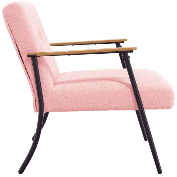 vidaXL Fauteuil Roze 59 x 75 x 78 cm Krullend Wol-achtig Stof
