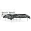 vidaXL Bedframe met hoofdbord metaal wit 140x190 cm