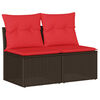 vidaXL 2-delige Loungeset met kussens poly rattan acacia bruin