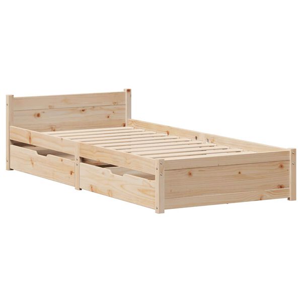 vidaXL Bedframe zonder matras massief grenenhout 75x190 cm