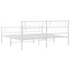 vidaXL Bedframe met hoofd- en voeteneinde metaal wit 193x203 cm