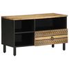vidaXL Tv-meubel 80x33,5x46 cm massief ruw mangohout zwart