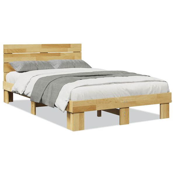 vidaXL Bedframe hoofdeinde zonder matras 120x190 cm massief hout eiken