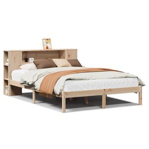 vidaXL Bed met boekenkast zonder matras massief grenenhout 160x200 cm