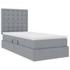 vidaXL Opbergbed met LED met matras Lichtgrijs 100 x 200 cm Polyester