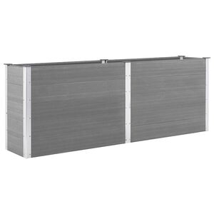 vidaXL Plantenbak verhoogd 250x50x91 cm HKC grijs