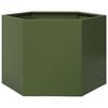 vidaXL Plantenbak zeshoek 69x60x45 cm staal olijfgroen