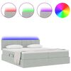 vidaXL Bed met LED-striplichten Lichtgrijs 180 x 200 cm Fluweel