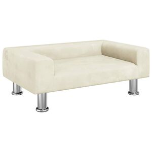 vidaXL Hondenmand 70x45x26,5 cm fluweel cr&egrave;mekleurig