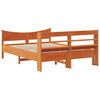 vidaXL Bedframe met hoofdbord massief grenenhout wasbruin 150x200 cm