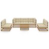 vidaXL 8-delige Loungeset met kussens massief grenenhout