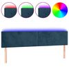 vidaXL Hoofdbord LED 160x5x78/88 cm fluweel donkerblauw