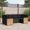 vidaXL 6-delige Loungeset met kussens poly rattan zwart