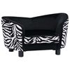 vidaXL Hondenbank 68x38x38 cm pluche zwart